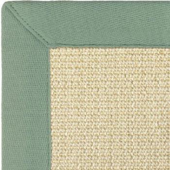 Alfombra Eco Sisal Bucle Grande con Base Lino Verde Salvia 2×2 m