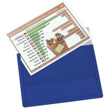 Eichner DIN A4 Quer Sichttaschen, Hart-PVC, Blau, 10 Stück