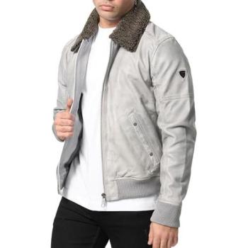 Tazzio Herren Lederjacke Hellgrau M – Vielseitiger Alltagslook
