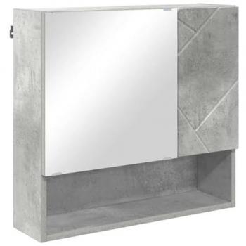 Armoire Miroir Moderne Gris Béton 59 x 17 x 55 cm