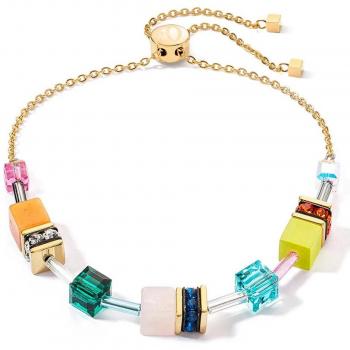 Coeur de Lion GeoCUBE Armband Edelstahl goldfarben bunt 3035/30-1582