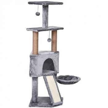 Árbol Rascador de 4 Niveles para Gatos PawHut