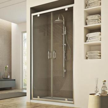 Porte de Douche Sintesi Aluminium Chromé 185 cm Verre Clair