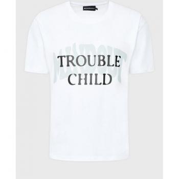 Weißes Oversize T-Shirt Unisex Trouble Child von Mindout