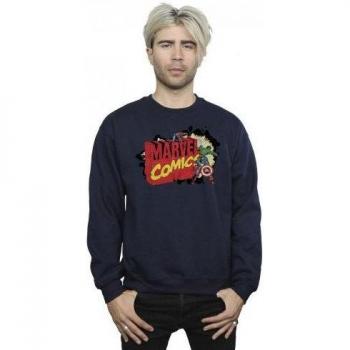 Men’s Marvel Big M Comic Hoodie in Navy Blue (Size S)