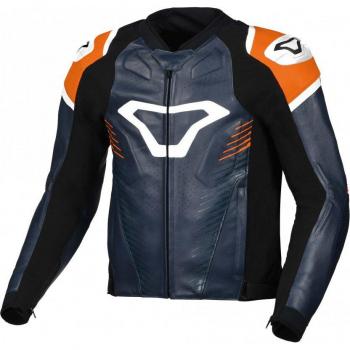 Macna Tronniq Blouson en cuir de moto Bleu Orange 48