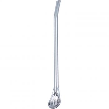 Doppellange Strohlecker mit Tee‑Filter & Yerba‑Misch-Griff – Party-Accessoire aus Edelstahl