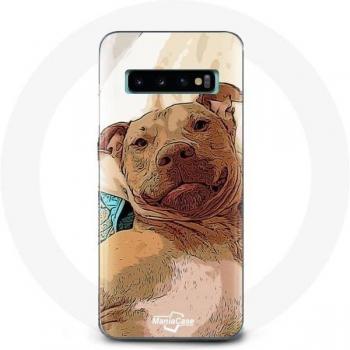 Samsung Galaxy S10 Edge Case with Brown American Pit Bull Terrier Design