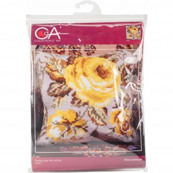 Vintage Rose Cross-Stitch Cushion – D’Art Series