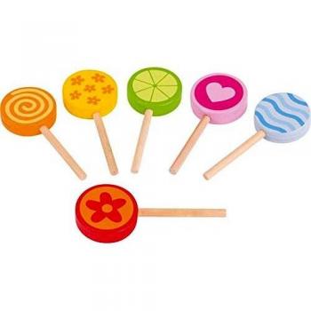 Goki 51554 Holzlutscher, 6 Stück