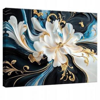 Tableau Moderne Fleurs Abstraites 60x40 cm pour Cuisine et Salon