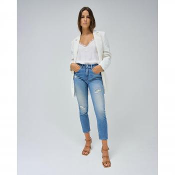 Short de Vaquero Faith con Corte Cropped y Tiro Alto