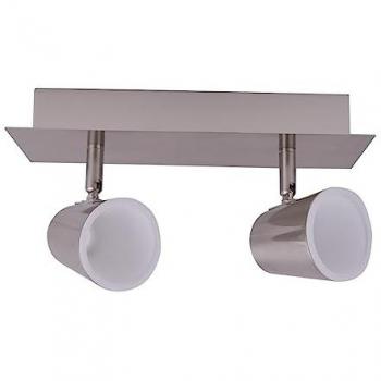 Regleta LED 2 Focos 10W 4000K Níquel Ice