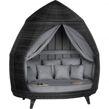 Mixed Grey Maze Rattan Bed