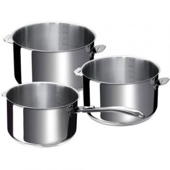 Set de 3 casseroles en inox Beka Évolution avec manche amovible