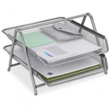Portalettere Argentato Relaxdays con 2 Vaschette