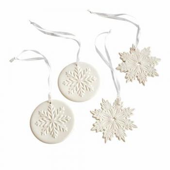 Jorval set di 4 decorazioni bianche da appendere