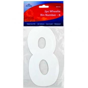 Number 8 Wheelie Bin Stickers