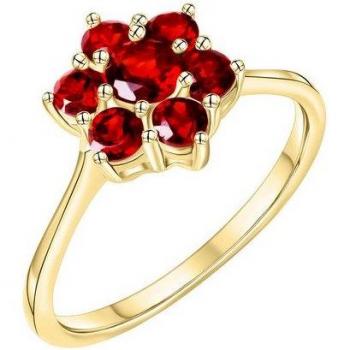 Glänzender Fingerring VIVANCE mit Granat