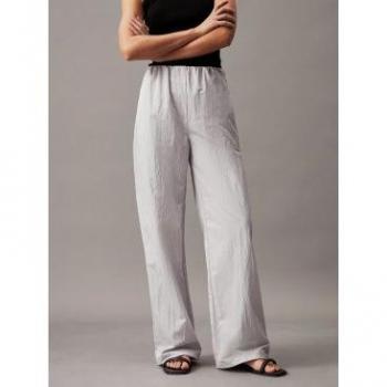 Calvin Klein – Pantalon chiffon blanc-gris pour femmes