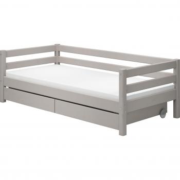FLEXA Bett mit 2 Schubladen in Grau 100 cm