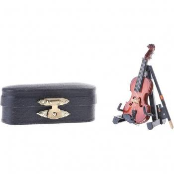 Violon Miniature 7 cm – Support & Étui Inclus