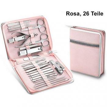 TPF Beauty All‑in‑One Nagelpflege‑Set (26 Teile) in rosa Kunstleder