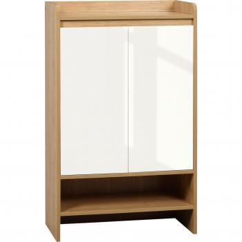 Zapatero Homcom 2 Puertas 5 Estantes 15 Pares Blanco/Natural 60x32x100 cm
