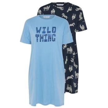Yours Women's 26-28 Zebra Sleep T-Shirt Set (Nightdresses)