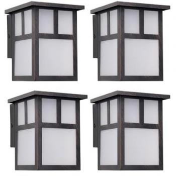 Iluminación Exterior Japonesa Marrón Óxido 4x Aplique Forlight