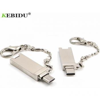 KEBIDU – Câble porte-clés OTG pour Micro USB et Type C