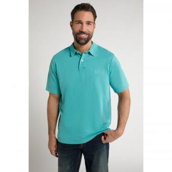 Maglia polo tintura in capo uomo 6XL turchese JP1880