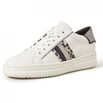 Baskets sportives GEOX D PONTOISE – finition blanche cassée, lacets plats