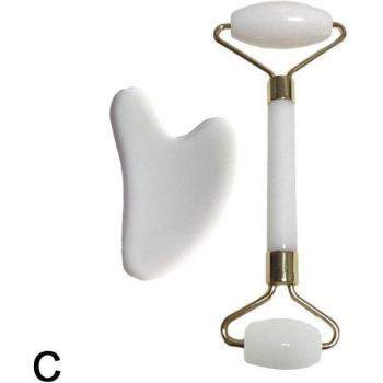 Set de masaje facial con rodillo y raspador Gua Sha