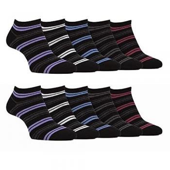 10 Pack Breathable Bamboo Plain Trainer Socks