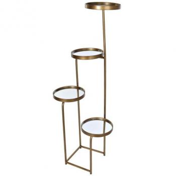 Repisas DKD Home Decor con 4 repisas y espejo de metal en color cobre (43 x 35 x 113 cm)