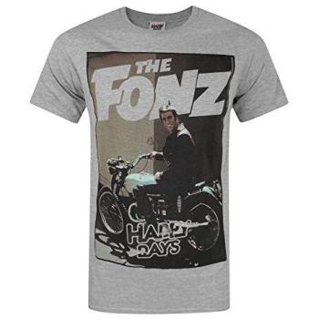 Fonz Retro Grey Shirt (Short Sleeve) – Small for Men