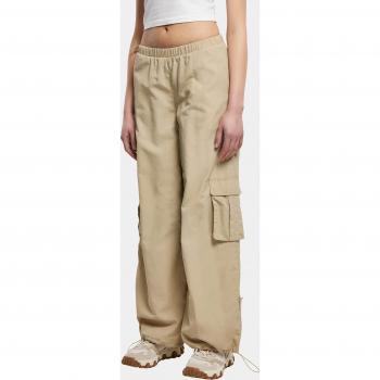 Stoffhose URBAN CLASSICS Urban Classics Damen Ladies Wide Crinkle Nylon Cargo Pants Gr. 5XL, grau (concrete), 100% Nylon