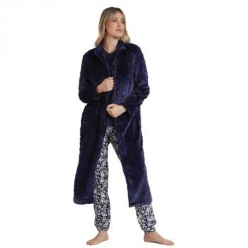 Pyjama femme Admas Veste intérieure Rosas Jacquard Bleu