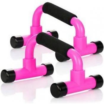 Soporte para flexiones XQ Max con asas de espuma rosa