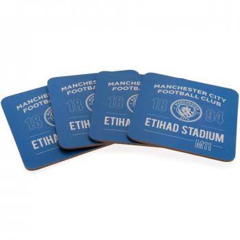 Manchester City Fan Mug Quartet with Coasters