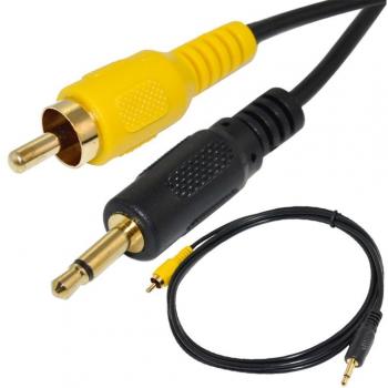Câble audio plaqué or 3,5 mm mono mâle à RCA mâle 1,8 m