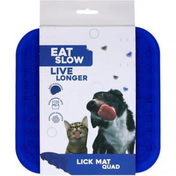 EAT SLOW LIVE LONGER Leckmatte für Hunde Blau