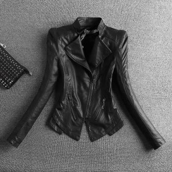 2022 Women's Stylish Black Leather Jacket