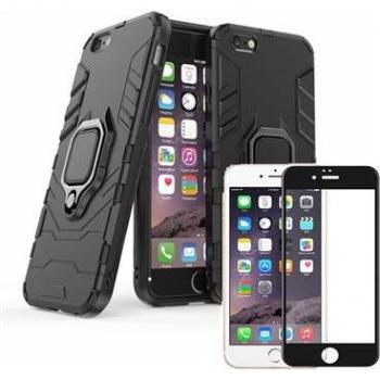 Ensemble Verre Trempé 5D Full Cover + Coque 3X1 Noir – iPhone 6/6S Plus Protection Intégrale