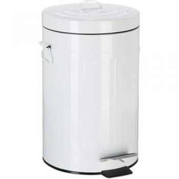 Retro 12-Liter Pedaalafvalbak in Metaaldikte, Wit – Geschikt voor Keuken en Badkamer – 13_0002319_3