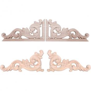 Appliques en bois sculpté vintage pour meubles