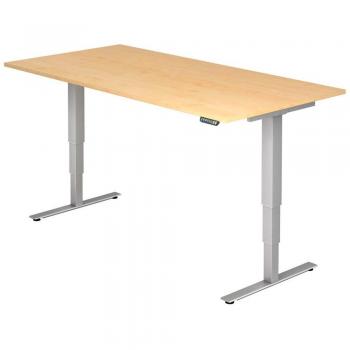 Sitz-Steh-Schreibtisch elektrisch 200x100 -128,5cm Ahorn/Si