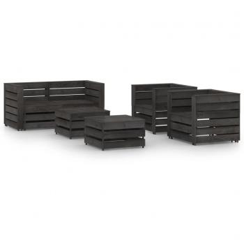 Conjunto de Muebles para Jardín en Madera Pino Gris 6 pzas – vidaXL