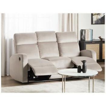 Beliani 3-Seater Electric Recliner Sofa in Beige